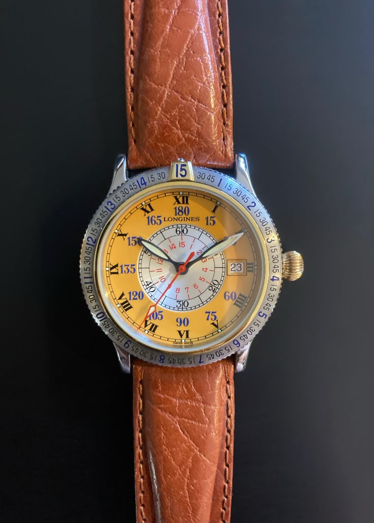 Longines Lindbergh Hour Angle – Mustard Dial – L2.617.5.01.2