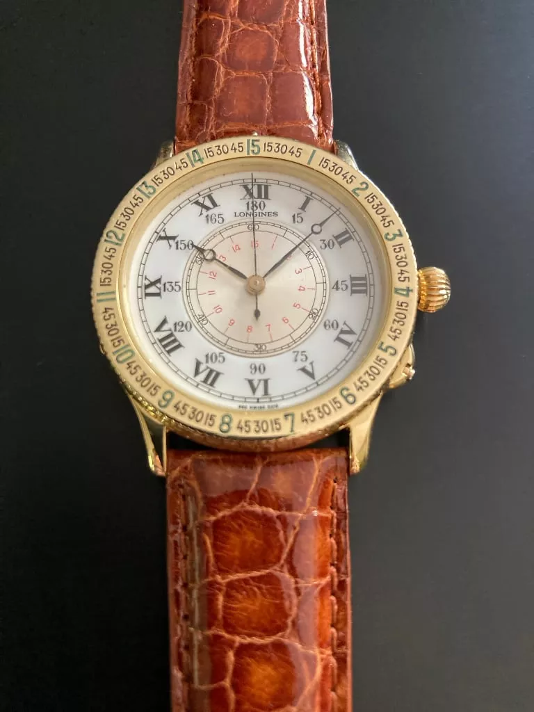 Longines Lindbergh Hour Angle 18kt Yellow Gold Watch 989.5216