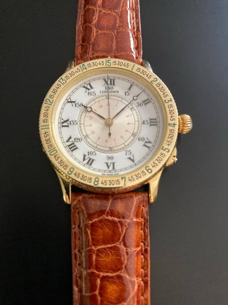 Longines Lindbergh Hour Angle 18kt Yellow Gold Watch 989.5216